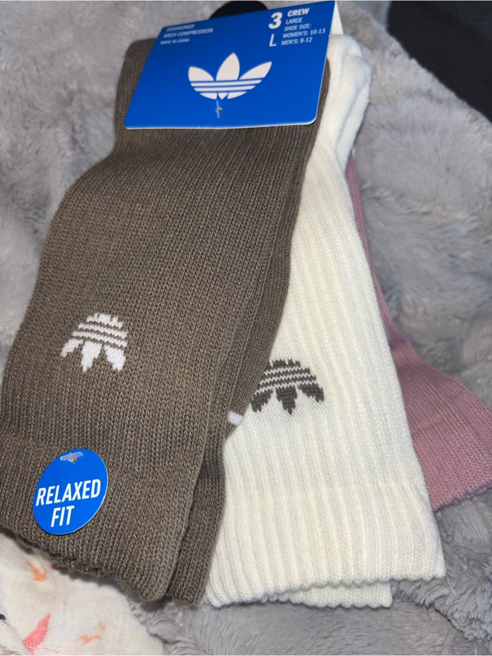 Adidas crew socks 3 pack woman 10-13 men’s 8-12 NWT